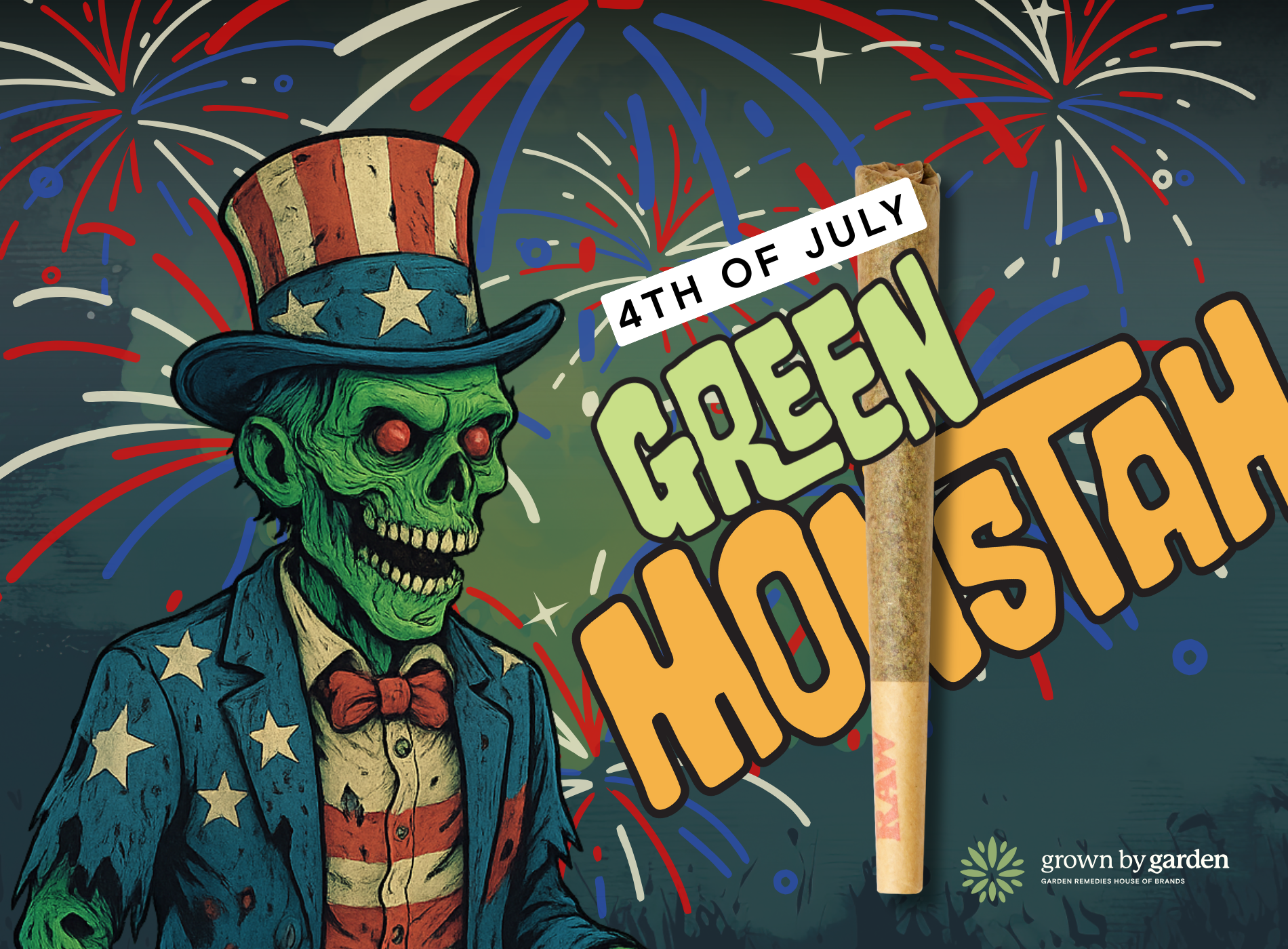 Photograph of product: New!!! Slurricane | Green Monstah | Pre-Roll (4th of July Edition)