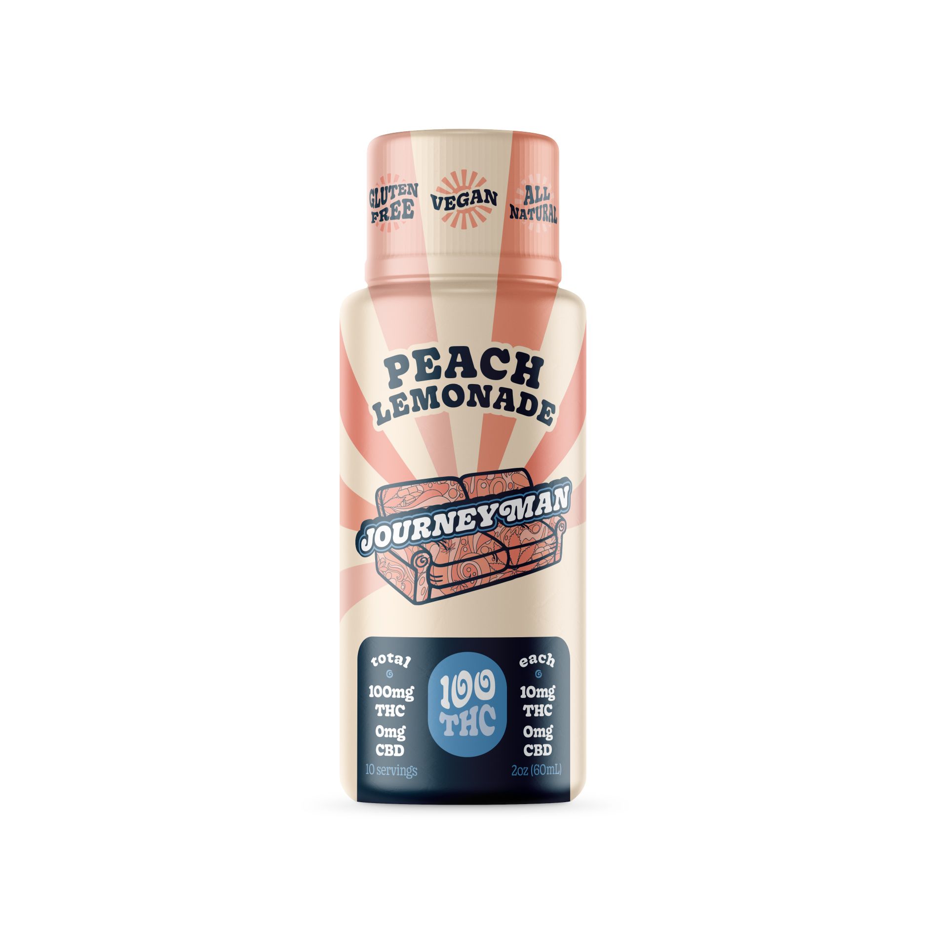 Photograph of product: Journeyman - Peach Lemonade shot 100mg TH-oui - 64g - DOH