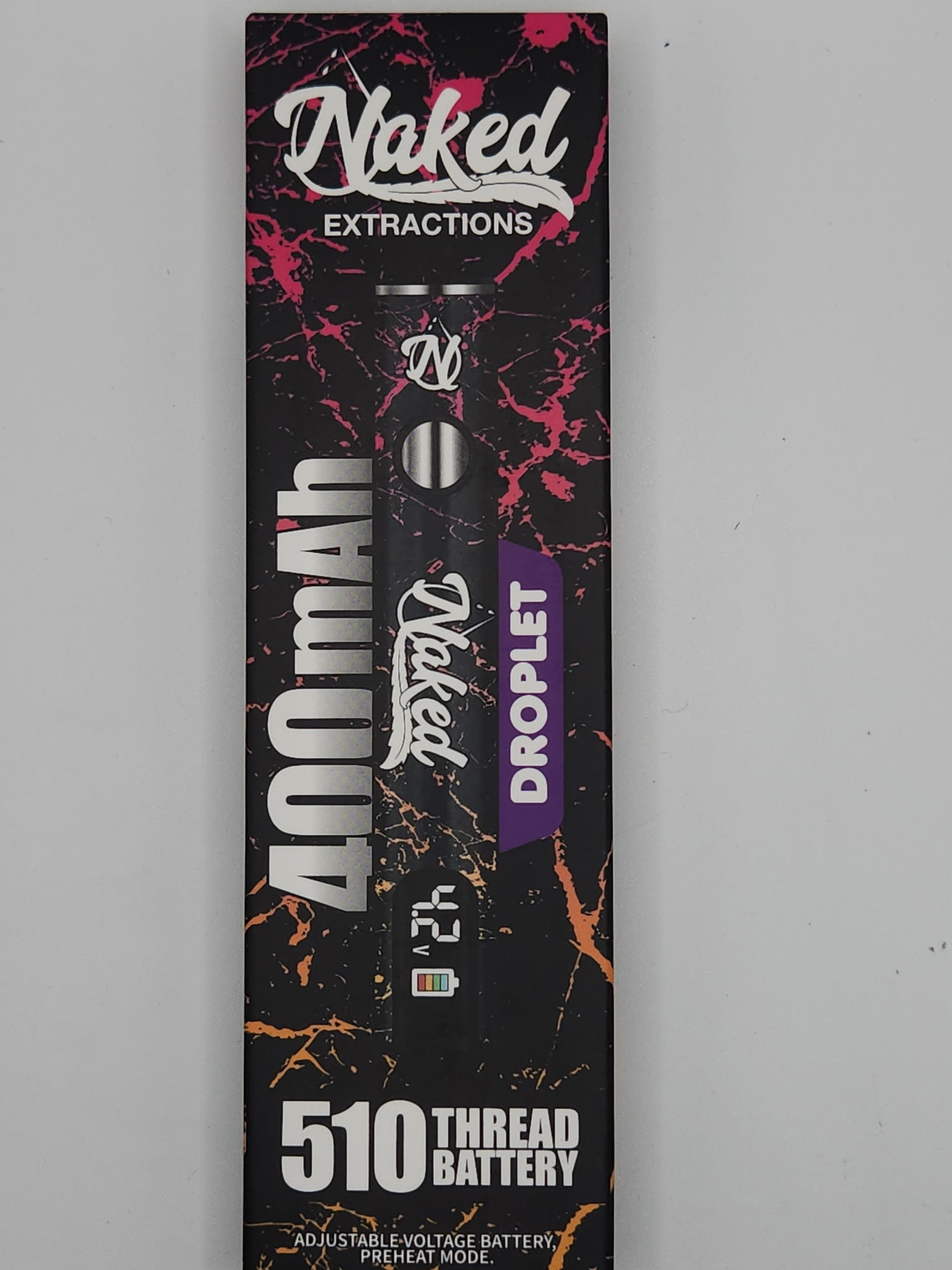 Photograph of product: Naked Extracts | 510 Thread Vape Battery & USB Charger - Droplet