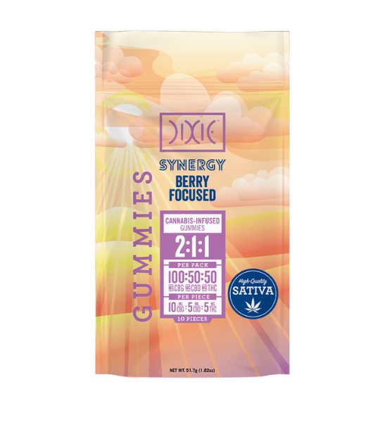 Photograph of product: DIXIE - 2:1:1 CBG / CBD / TH-oui GUMMIES - FOCUS SYNERGY BERRY