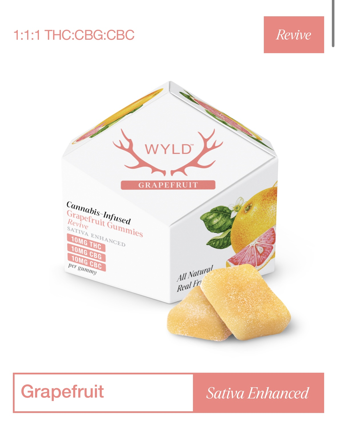 Photograph of product: Grapefruit 1:1:1 | 10mg | 10ct