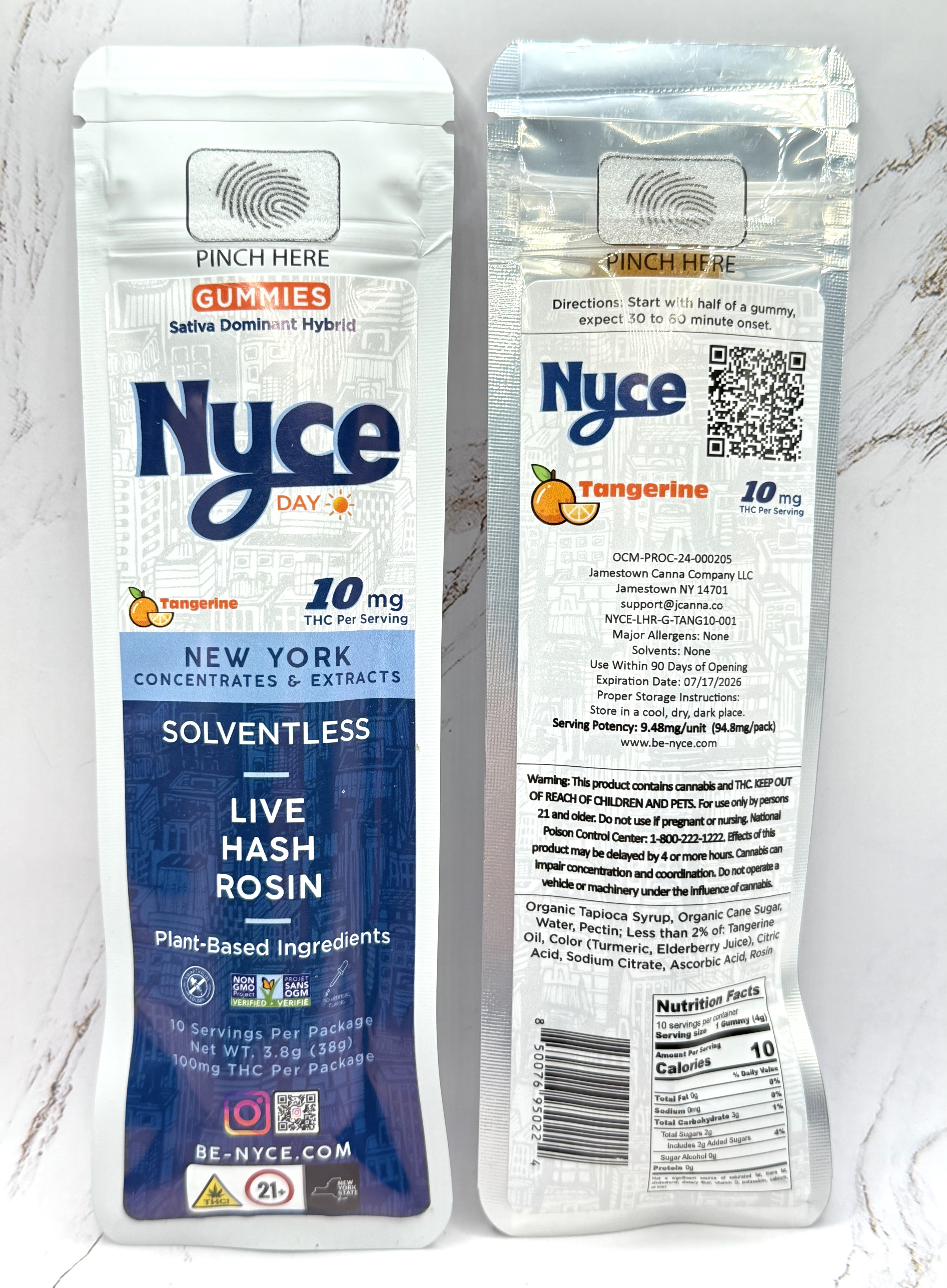 Photograph of product: NYCE - Tangerine Gummies - 10mg 10pk (DAYTIME)