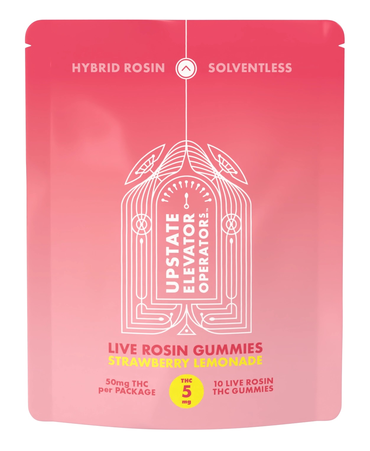Photograph of Product: 5mg Live Rosin Gummy, Strawberry Lemonade - Upstate Elevator Operators