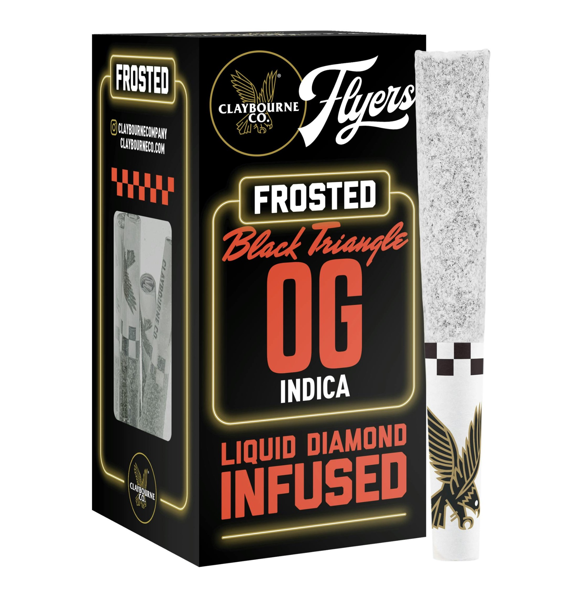 Photograph of product: CCO, 0.5g Frosted Inf. Pre-Rolls 5PK (I), Black Triangle OG