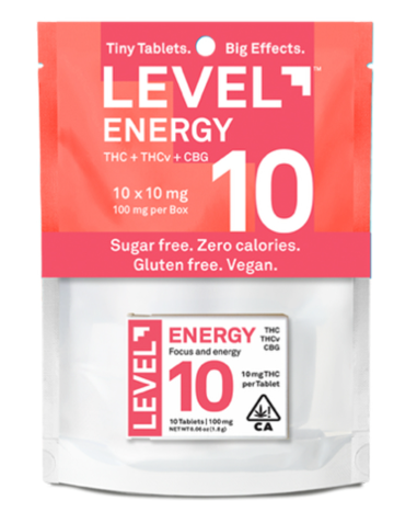 Photograph of product: Level Energy TH-oui/TH-ouiv/CBG 10PK x 10mg 100mg