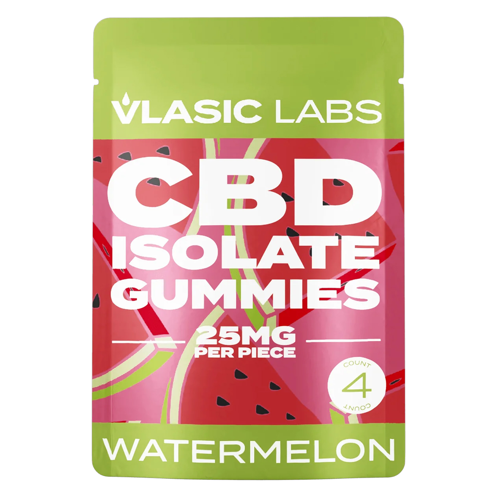 Photograph of product: Vlasic Watermelon CBD Isolate Gummies 100mg 4pk