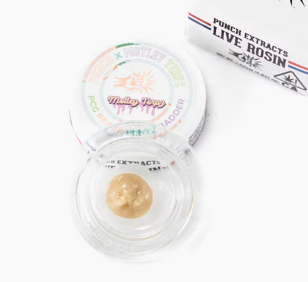 Photograph of product: Punch Extracts PCG Peach Mintz Tier 4 Live Rosin Badder