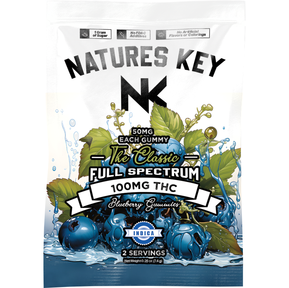 Photograph of product: Nature's Key | Singles | Blueberry | Oui'd | 100mg