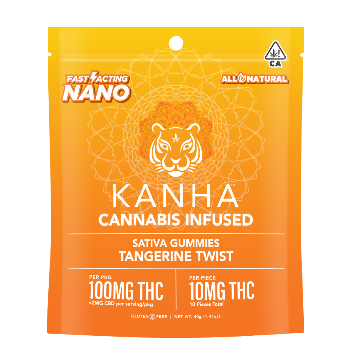 Photograph of product: NANO Oui'd - TANGERINE TWIST 100MG - KANHA