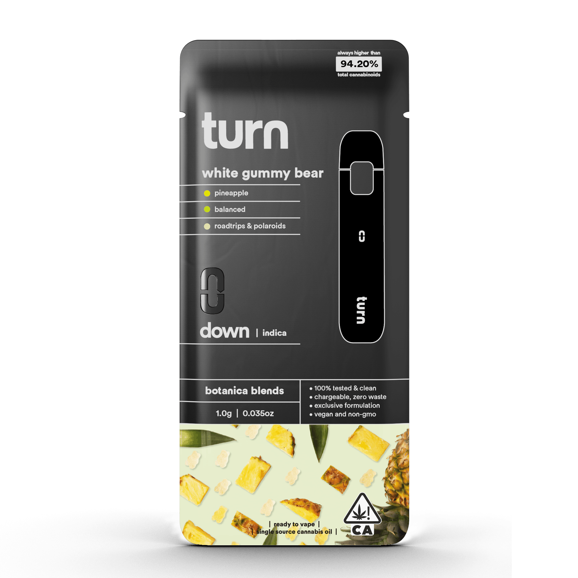 Photograph of product: Turn - White Gummy Bear / botanica blends / 1g disposable
