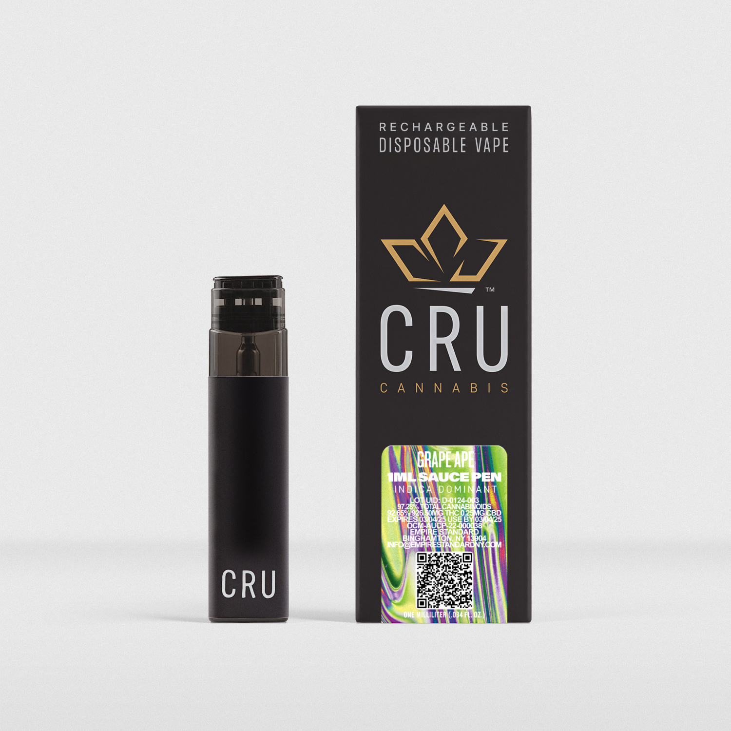 Photograph of product: CRU | GRAPE APE SAUCE PEN AIO | 1G