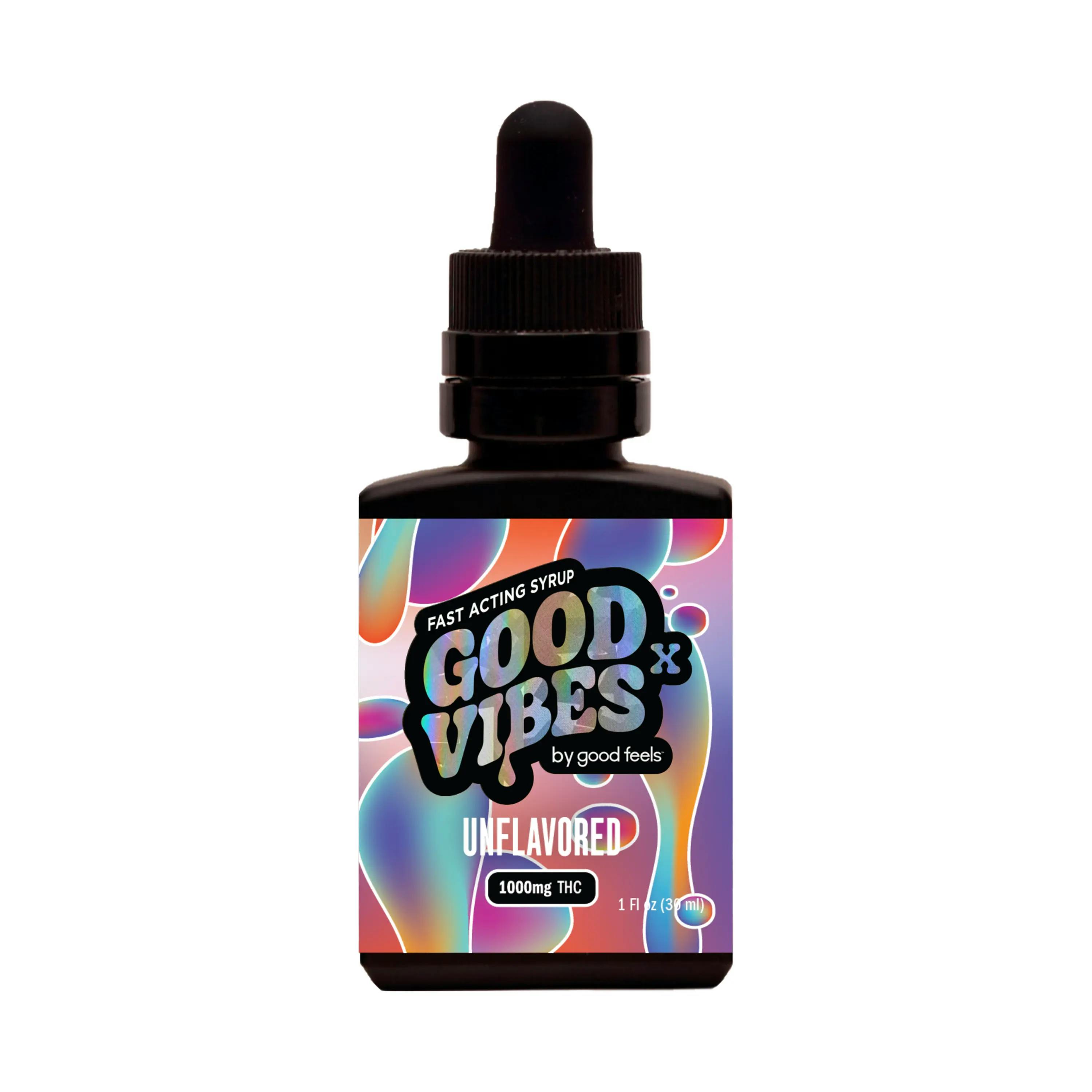 Photograph of product: Good Vibes X Unflavored (H) Tincture Syrup 1000mg