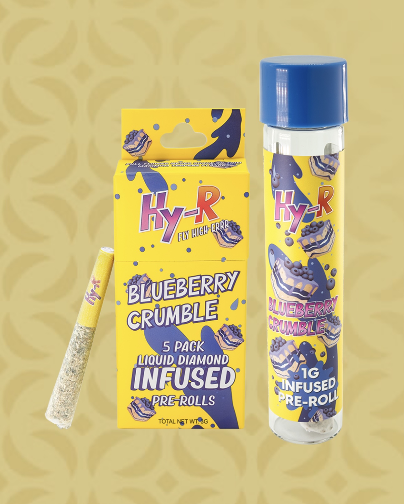 Photograph of product: AU HY-R: Blueberry Crumble Infused Preroll