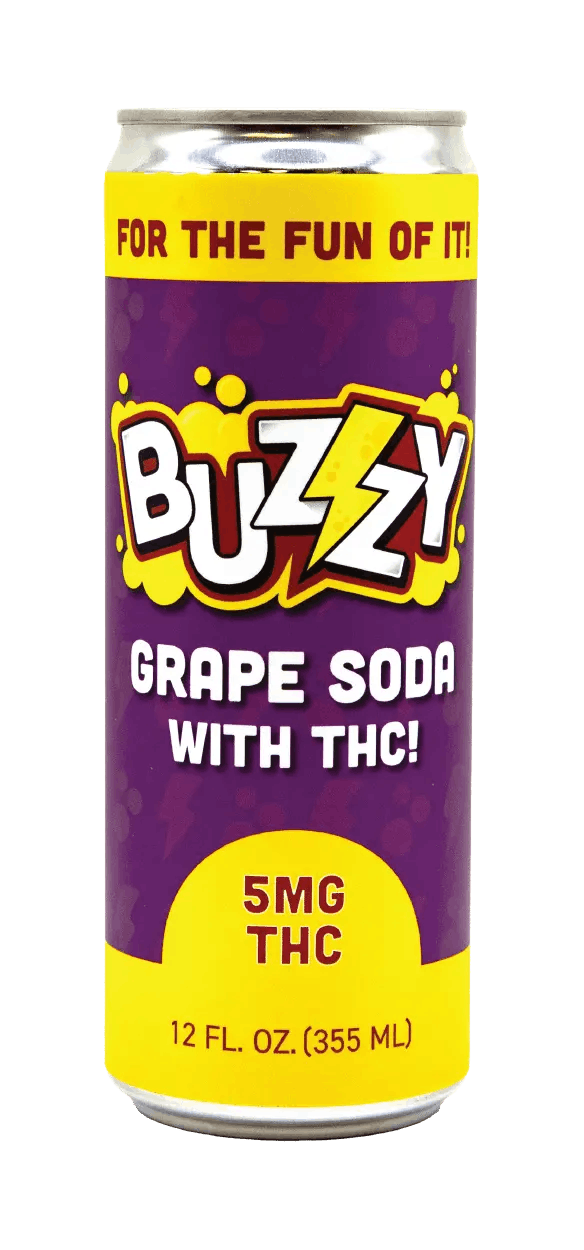 Photograph of product: Buzzy Grape Soda Beverage 5mg