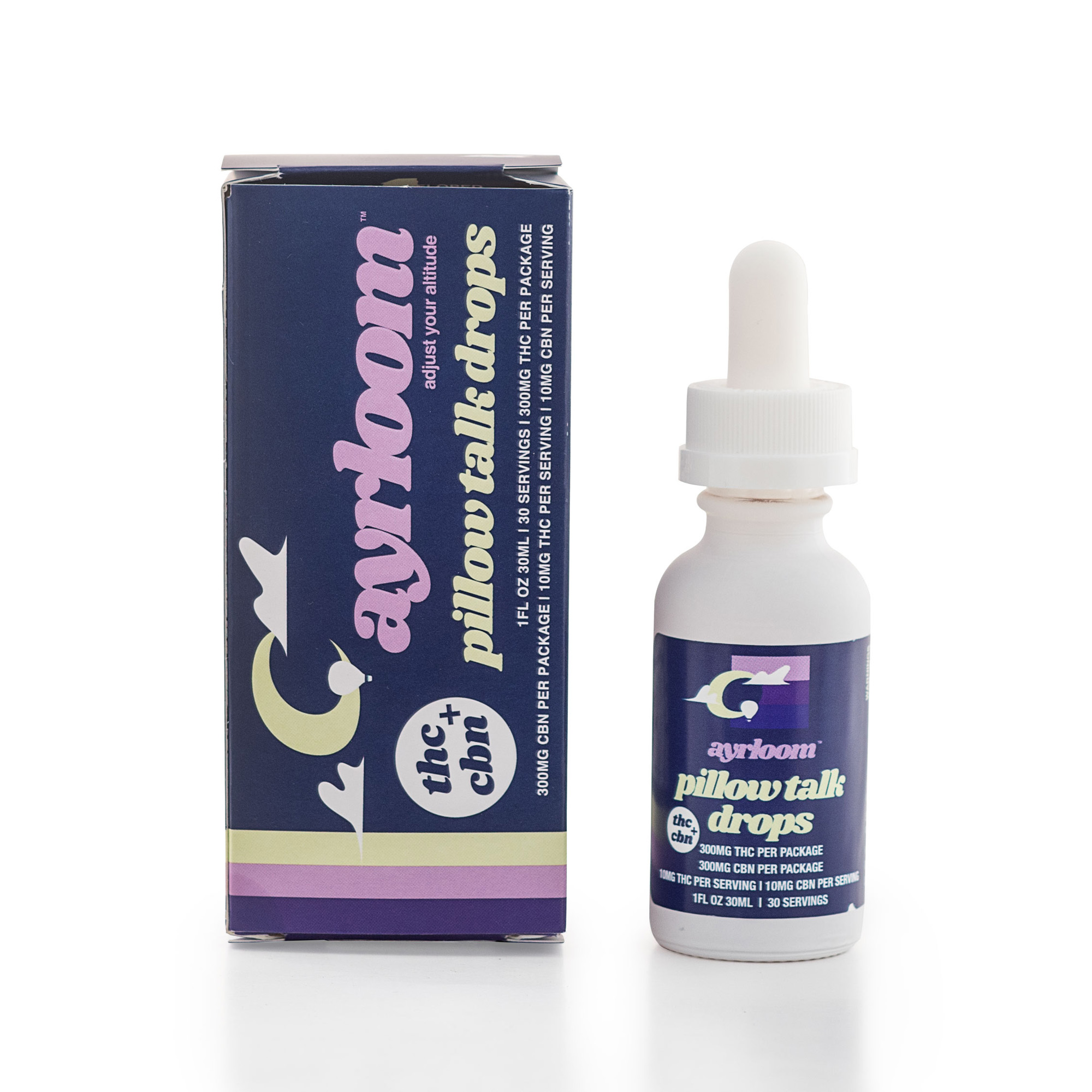 Photograph of product: ayrloom | Pillow Talk Drops | 1:5 | (TH-oui:CBN) | 300mg TH-oui/1500mg CBN