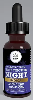 Photograph of product: ERVA Night Tincture 300mg CBD | 300mg CBN