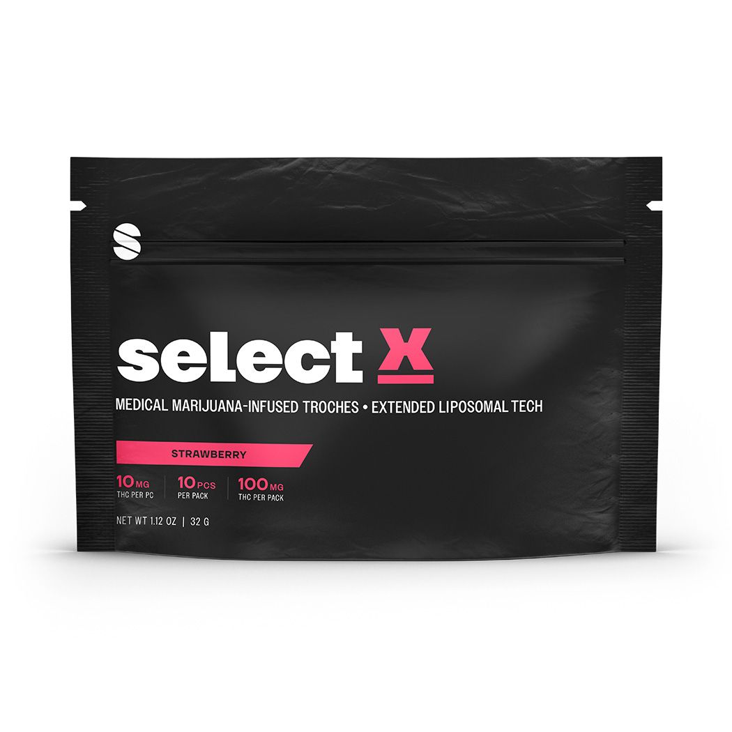 Photograph of product: X Strawberry Troches 100mg (10-Pack | 10mg Each)