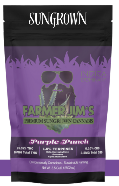 Photograph of product: Farmer Jim I Flower I Purple Punch - 3.5g