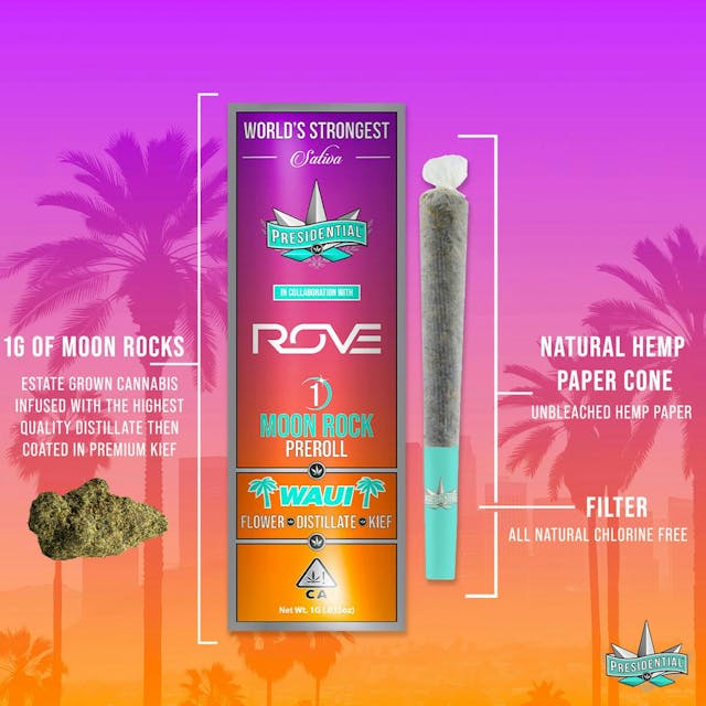 Photograph of product: MoonRock x ROVE Preroll| Waui- 1g - Presidential - 