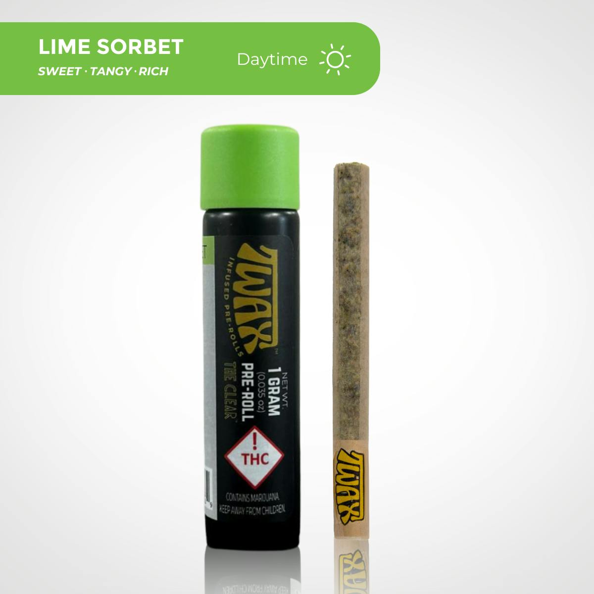 Photograph of product: LIME SORBET - INFUSED SINGLE PRE-ROLL - 1G