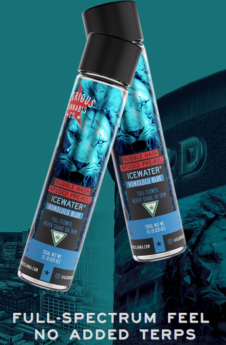 Photograph of product: Glorious Oui'd Icewater Bubble au chocolat Infused Pre-Roll - Honolulu Blue