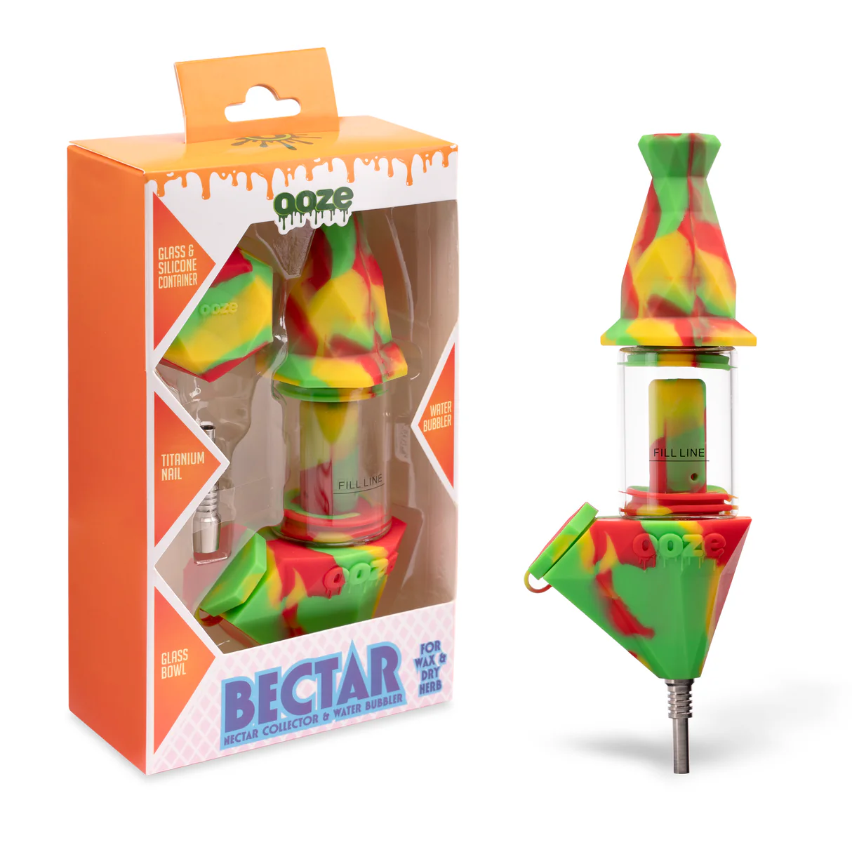Photograph of product: Ooze - Rasta - Silicone Nectar Collector