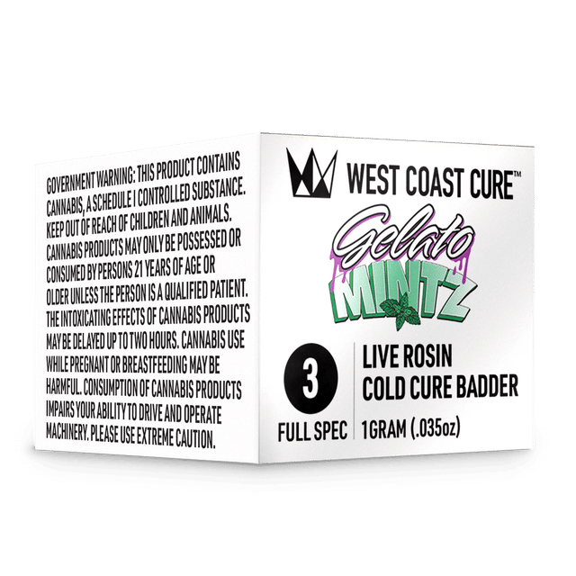 Photograph of product: 1G Gelato Mintz T3 Cold Cure Badder - 