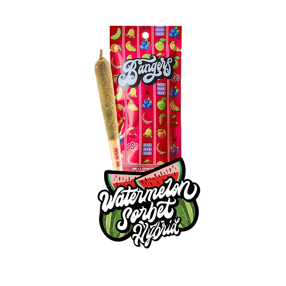 Photograph of product: Bangers Infused Preroll Watermelon Sorbet 1.2g