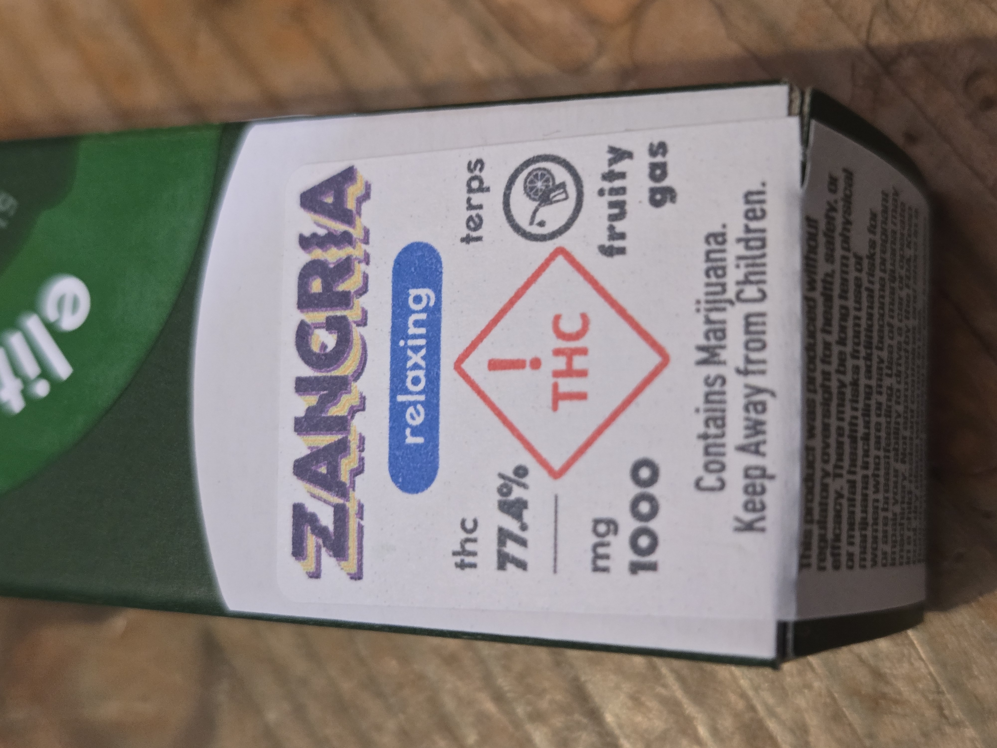 Photograph of product: Open - Zangria Live Rosin Cartridge