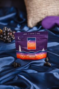 Photograph of product: Coast Oui'd Co. | Goodnight Grape | 25:5 CBN | Gummies | 20pk