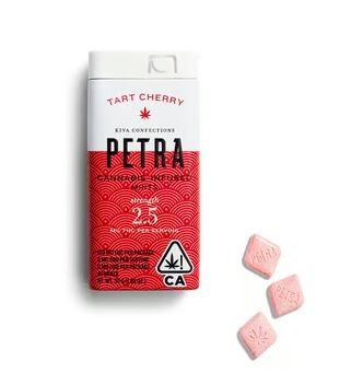 Photograph of product: Kiva Petra Mints Tart Cherry 100mg - 