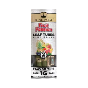Photograph of product: King Palm - Organic Fruit Passion Flavor Tip - 2pack Mini Rolls