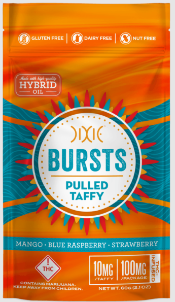 Photograph of product: Dixie - Bursts - Hybrid - Pulled Taffy - 100mg