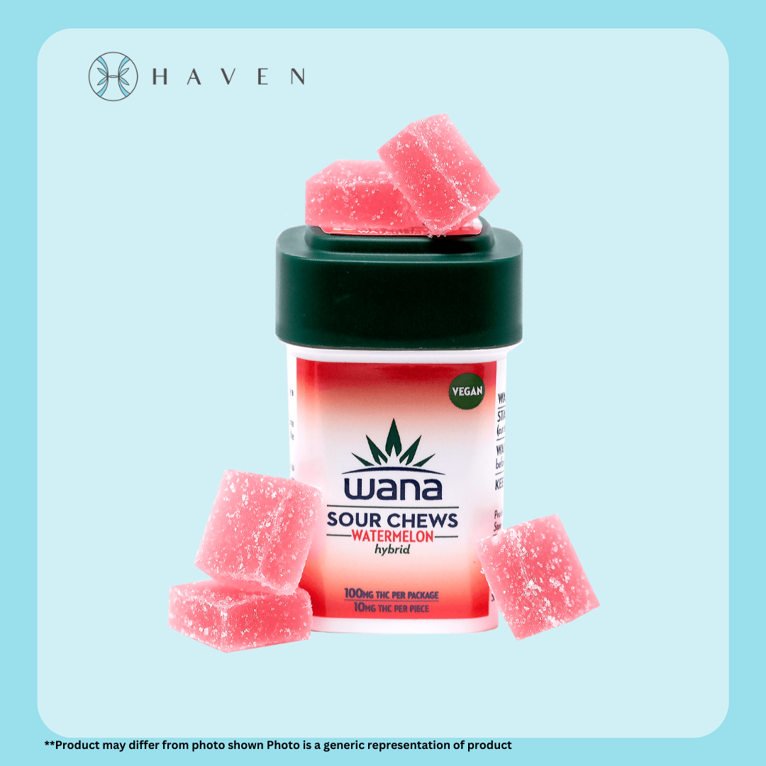Photograph of product: 10mg Watermelon Hybrid Chews (10pack) | Wana