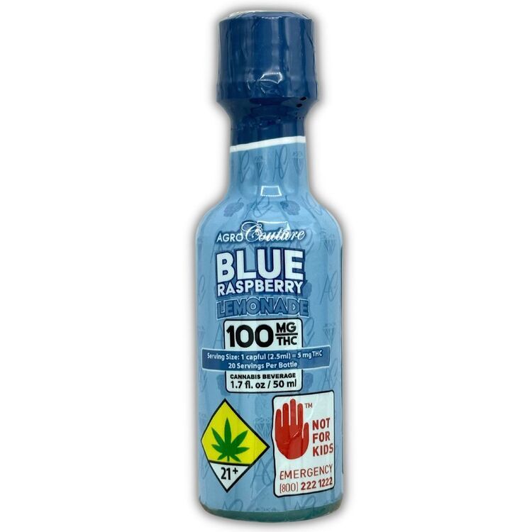 Photograph of product: Blue Raspberry Lemonade Shot 100mg Infused Lemonade Shot Liquid Edible 1.7oz (Agro Couture)