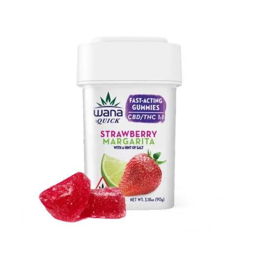 Photograph of product: Wana Fast Acting Strawberry Margarita 1:1 Gummies THC:CBD 5mg 20pc