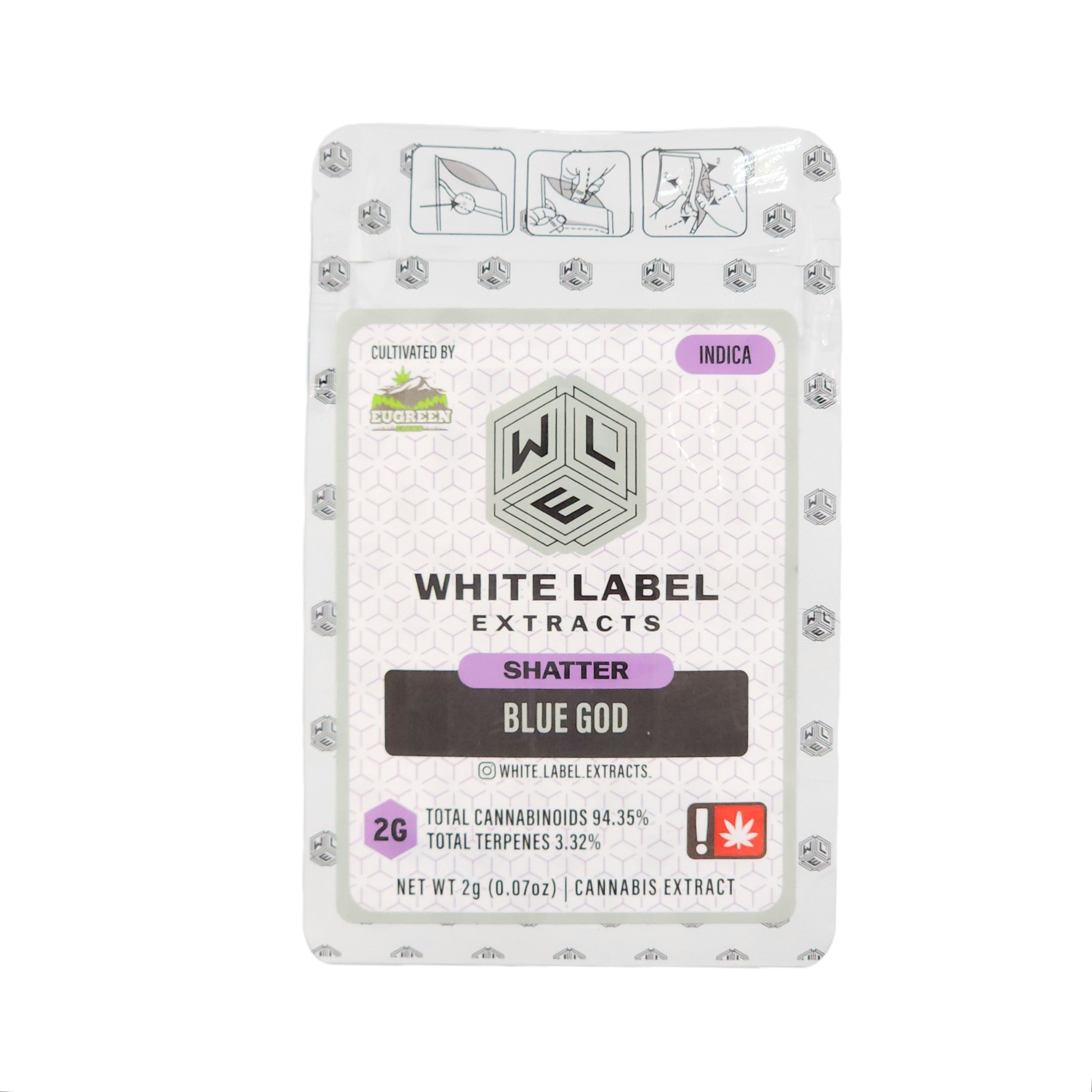 Photograph of product: White Label Extracts | 2g Shatter [I] | Blue God
