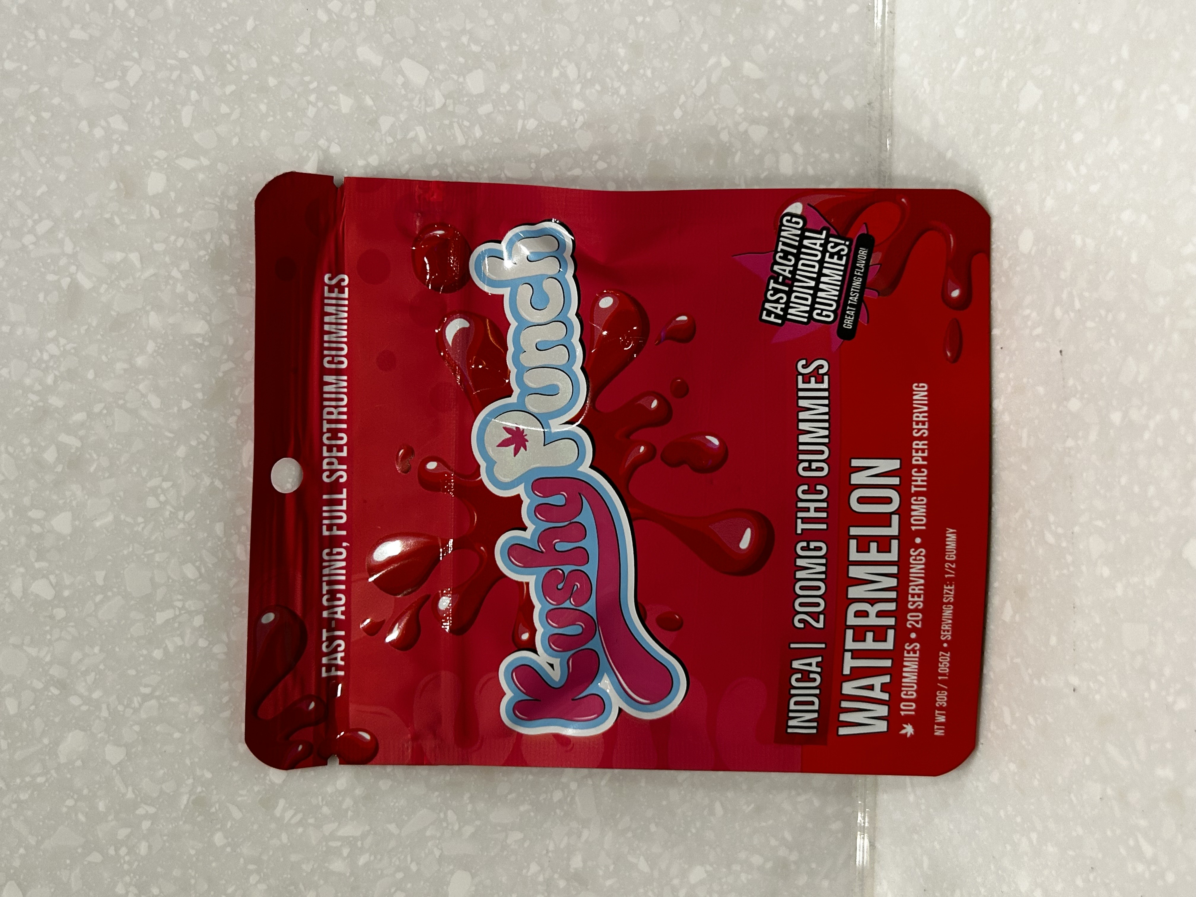 Photograph of product: Kushy Punch | Full Spectrum Gummy | Watermelon | 200mg
