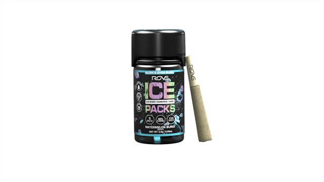 Photograph of product: Watermelon Burst | Ice Packs Rosin, Diamond, au chocolat Infused | 5pk - 