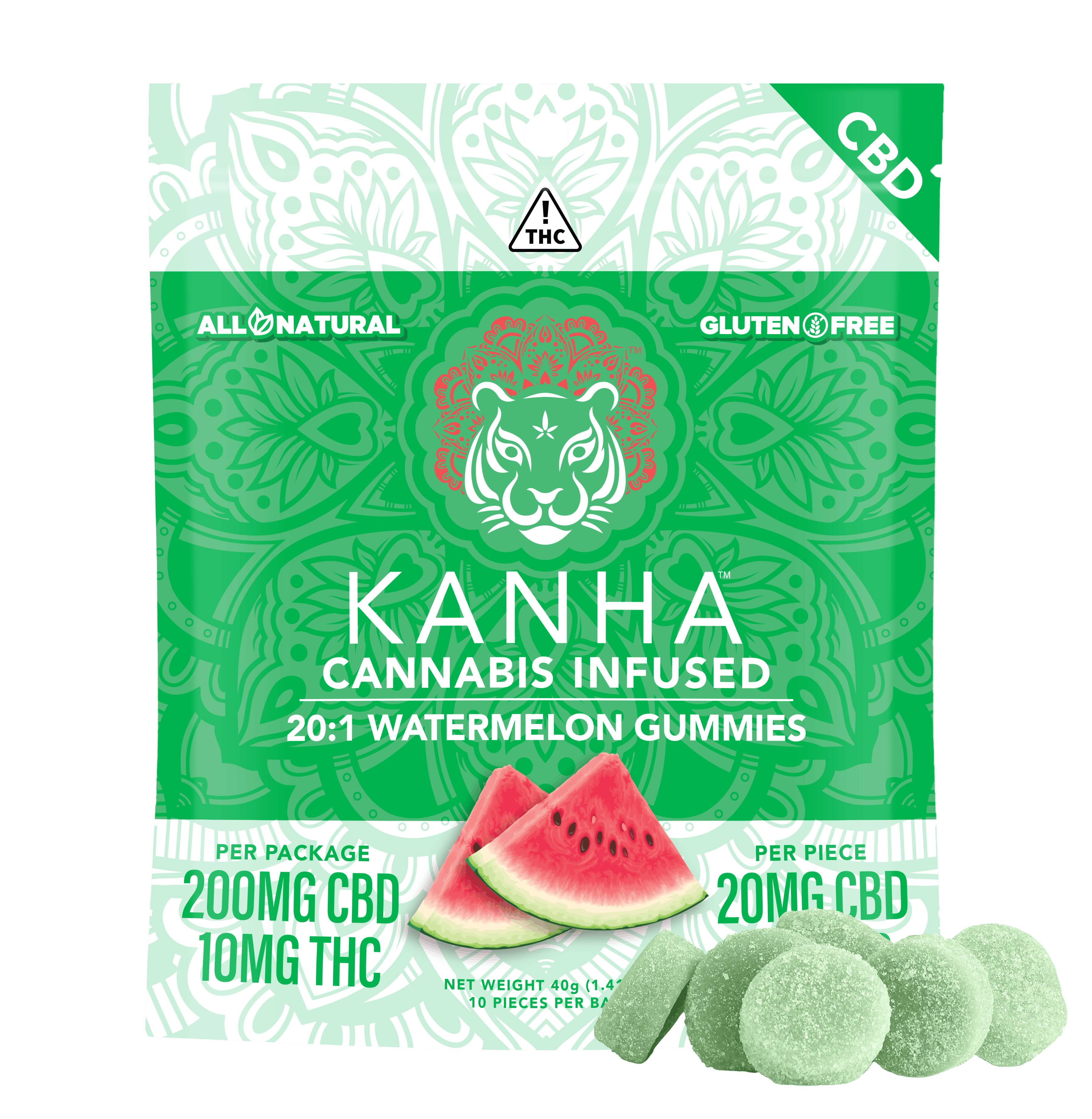 Photograph of product: 20:1 Watermelon CBD/THC - 10mg