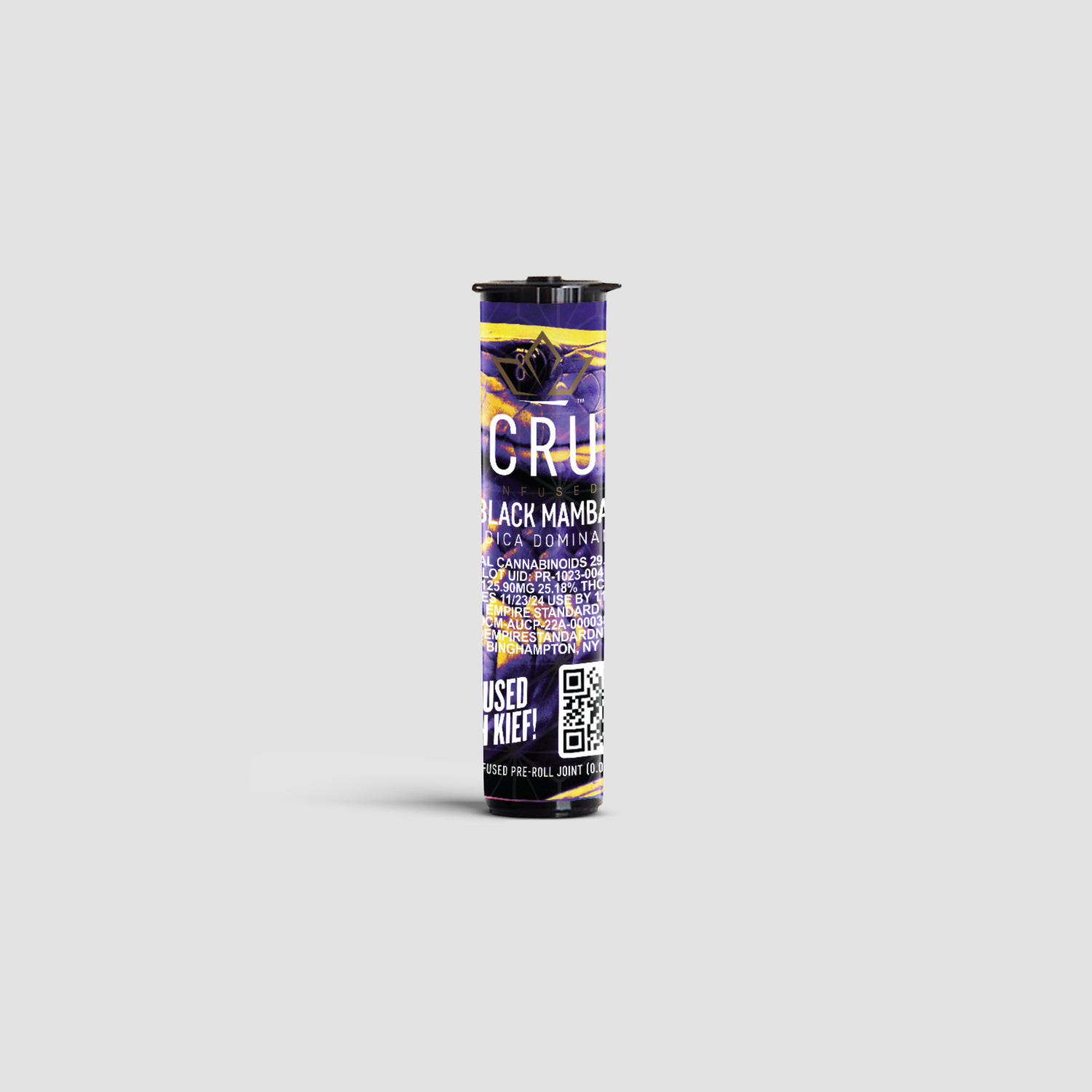 Photograph of Product: CRU | Black Mamba | Infused Pre-Roll | 1G