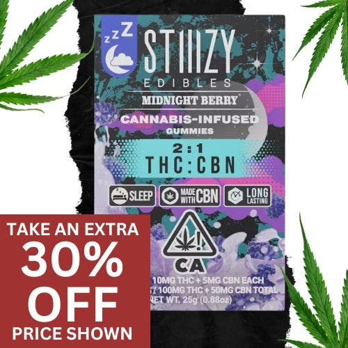 Photograph of product: Midnight Berry - 2:1 TH-oui:CBN GUMMIES (100mg TH-oui + 50mg CBN) - Retail