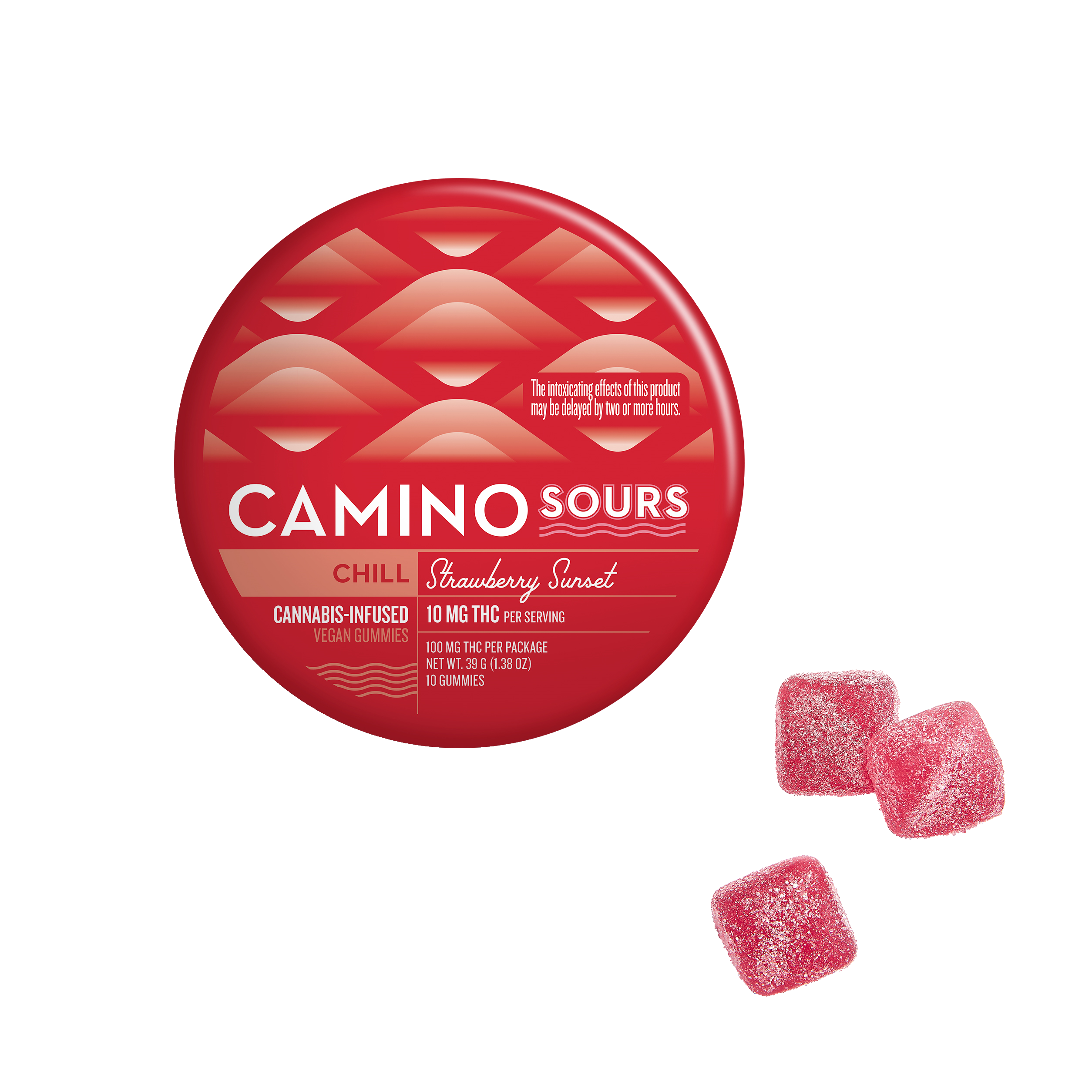 Photograph of product: Camino | Sour Strawberry Sunset | Gummies | 10 pack 100mg