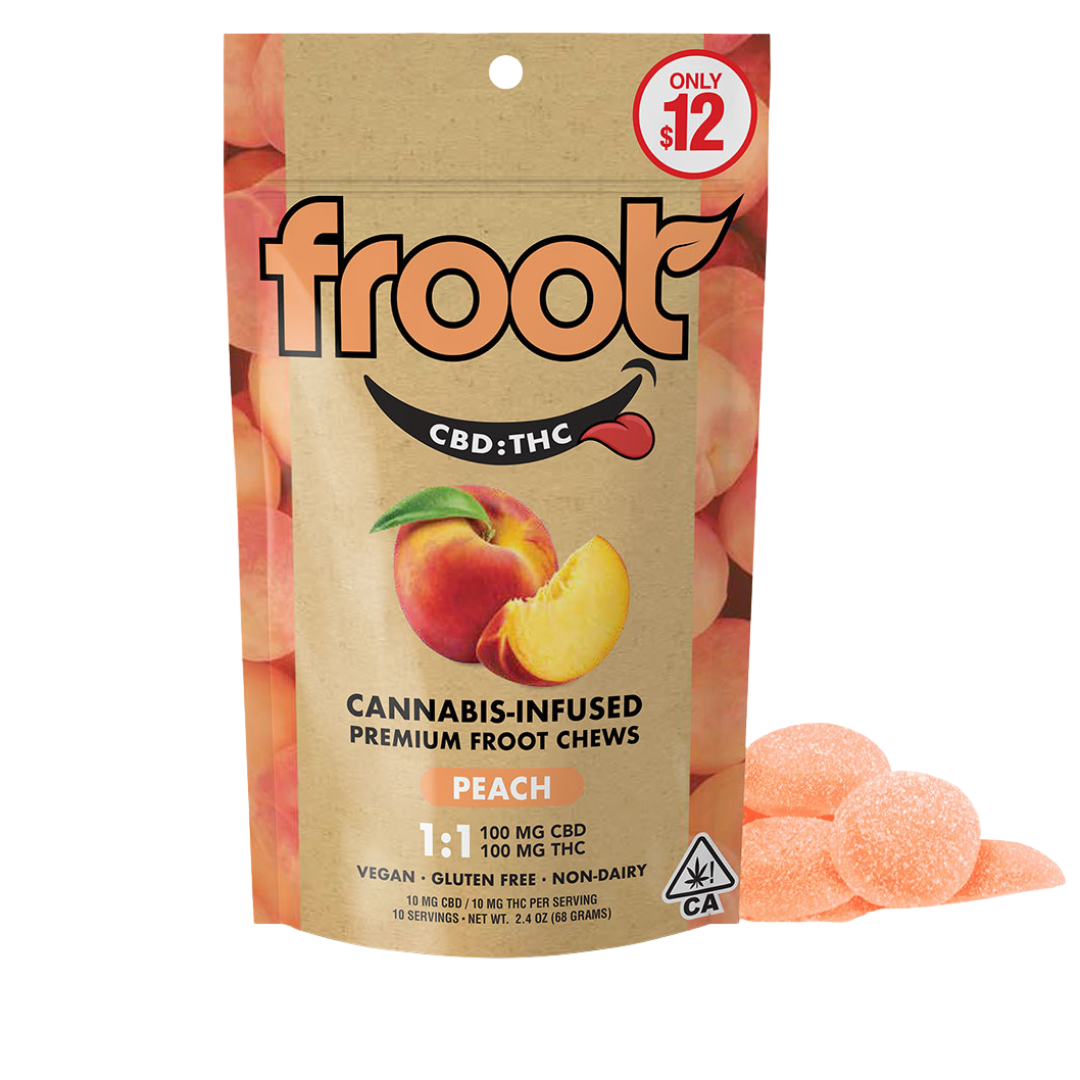Photograph of product: PEACH GUMMIES (1:1 CBD:TH-oui)
