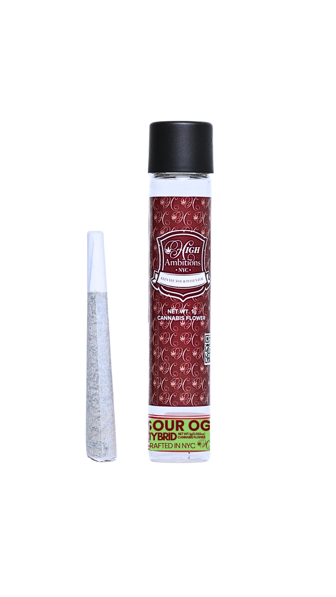 Photograph of product: High Ambitions | Sour OG | Pre-roll | 1g