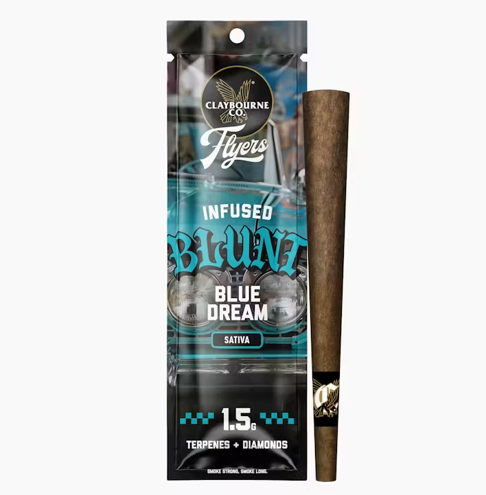 Photograph of product: Claybourne Co Flyers Blue Dream Oui'd Infused Blunt 1.5g
