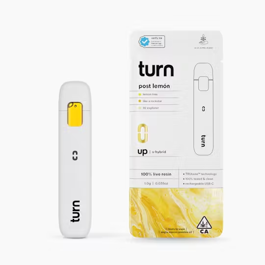Photograph of product: Turn - Post Lemon Turn Up Live Resin Disposable 1g