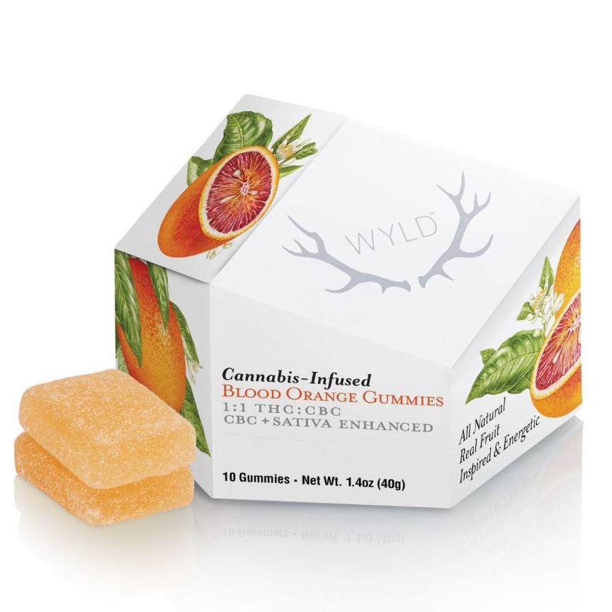 Photograph of product: Blood Orange (H) - (1:1 TH-oui:CBC) 100mg Gummies - WYLD