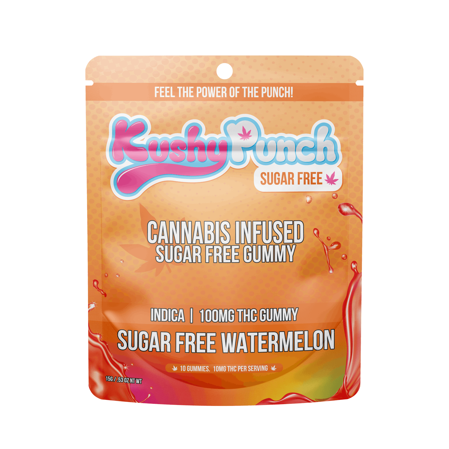 Photograph of Product: Kushy Punch - SUGAR FREE INDICA Watermelon Gummy 100mg