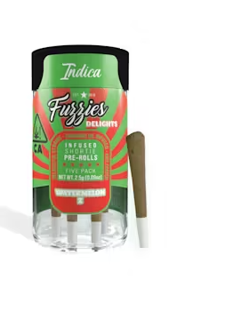 Photograph of product: FUZZIES DELIGHTS WATERMELON Z 5 PACK PREROLLS 0.5G